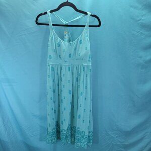 Dakini Womens Sleeveless Turquoise Midi Dress M Modal & Spandex